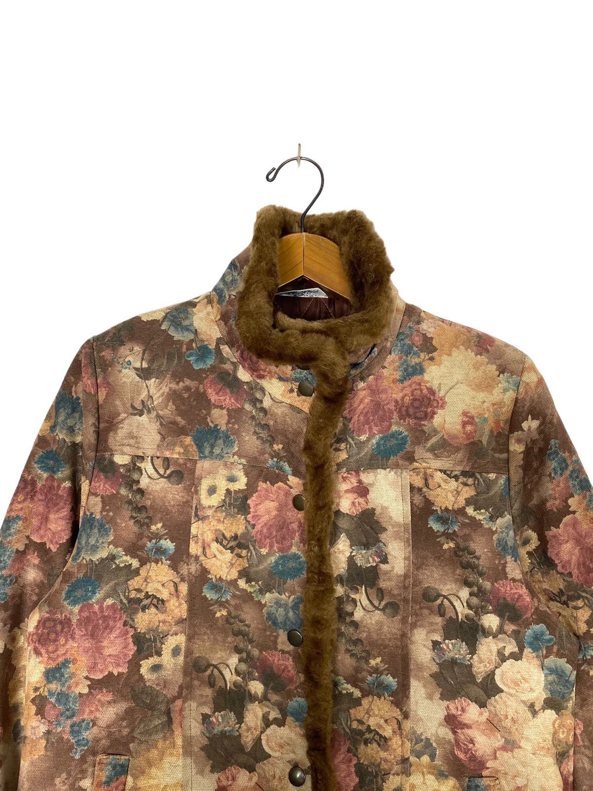 Vintage Rare‼️ Vintage Aton Rose Floral Fur Lined Coat Size M / US 6-8 / IT 42-44 - 3 Thumbnail