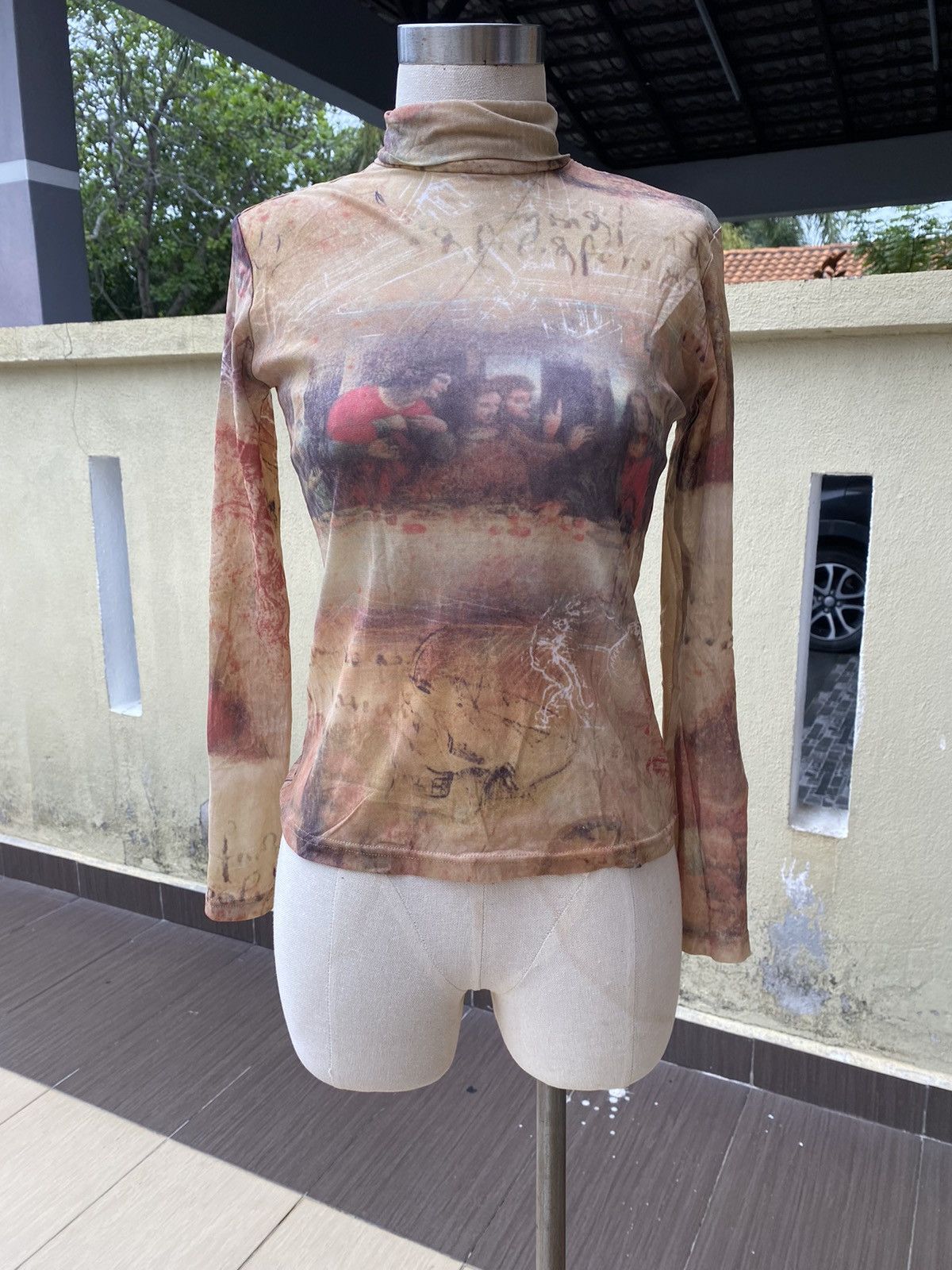 Image of Vintage The Last Supper Mesh in Brown, Women's (Size Small)