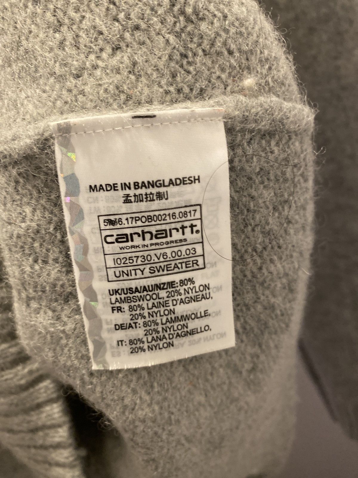 Carhartt Wip Carhartt Unity Sweater Large Grey Gray Grailed