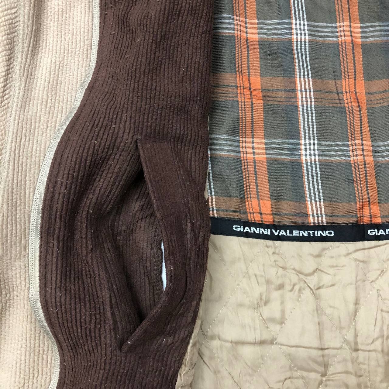 Other Z255 GIANNI VALENTINO ITALY FLEECE TARTAN JACKET Size US L / EU 52-54 / 3 - 6 Thumbnail