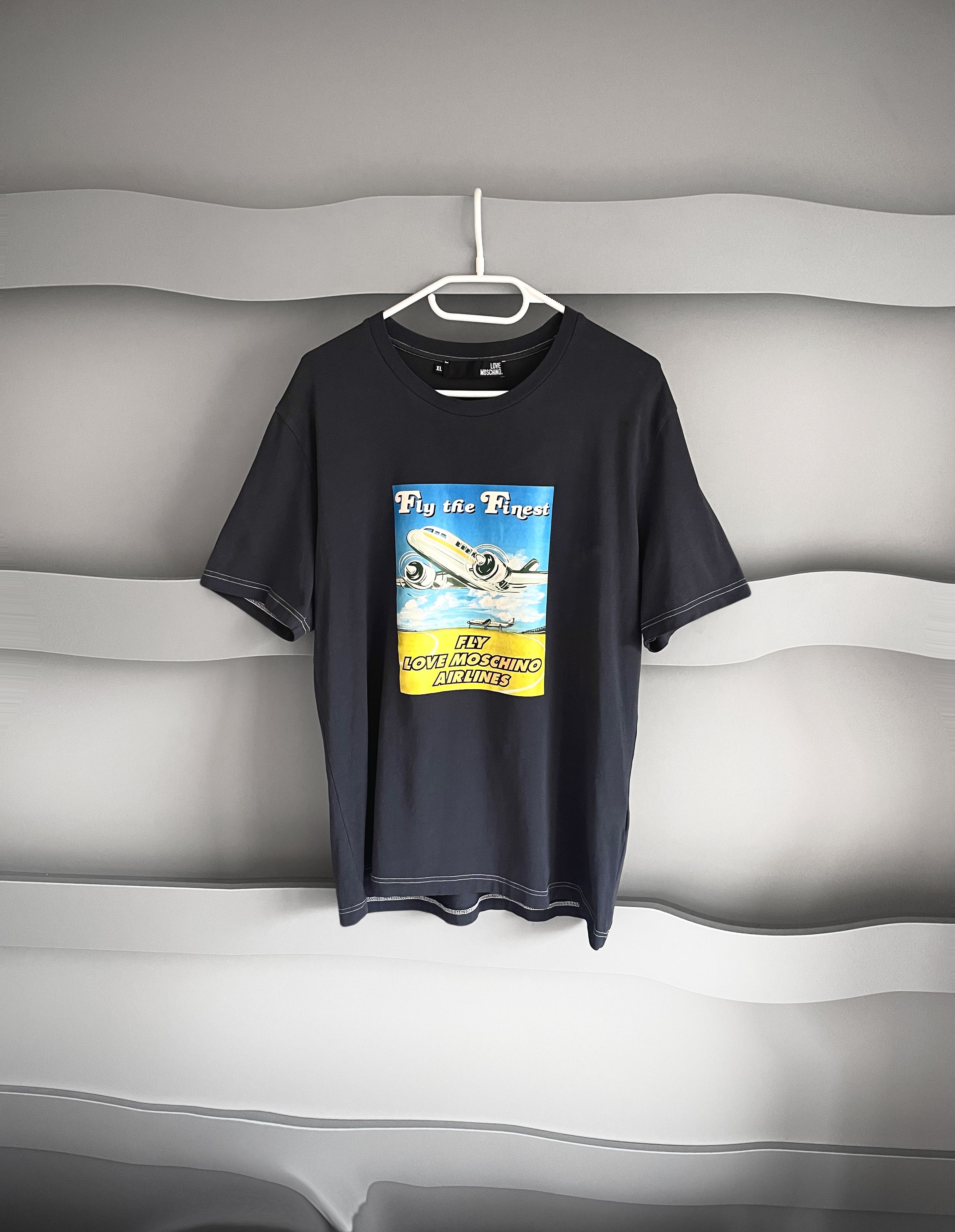 Love Moschino 'Fly Airlines' t shirt box logo Xl size