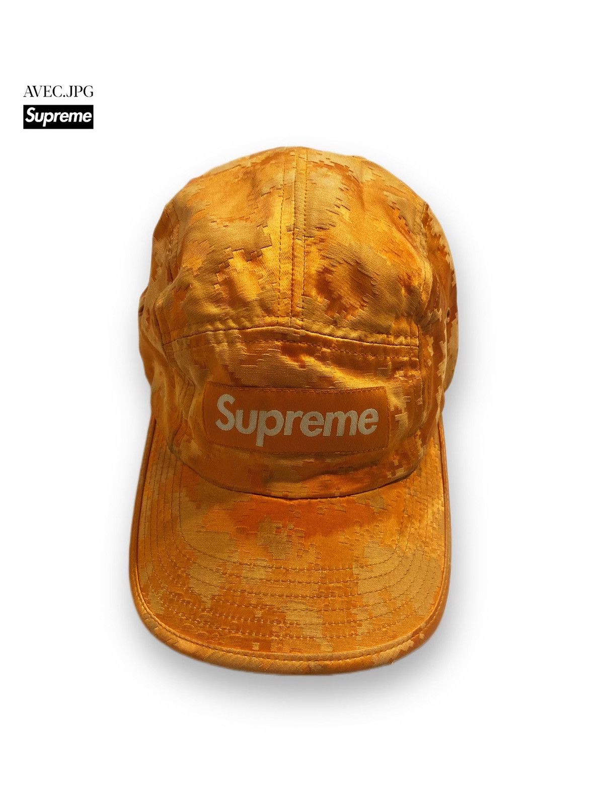 Supreme Satin Digi Camo Camp Cap Orange