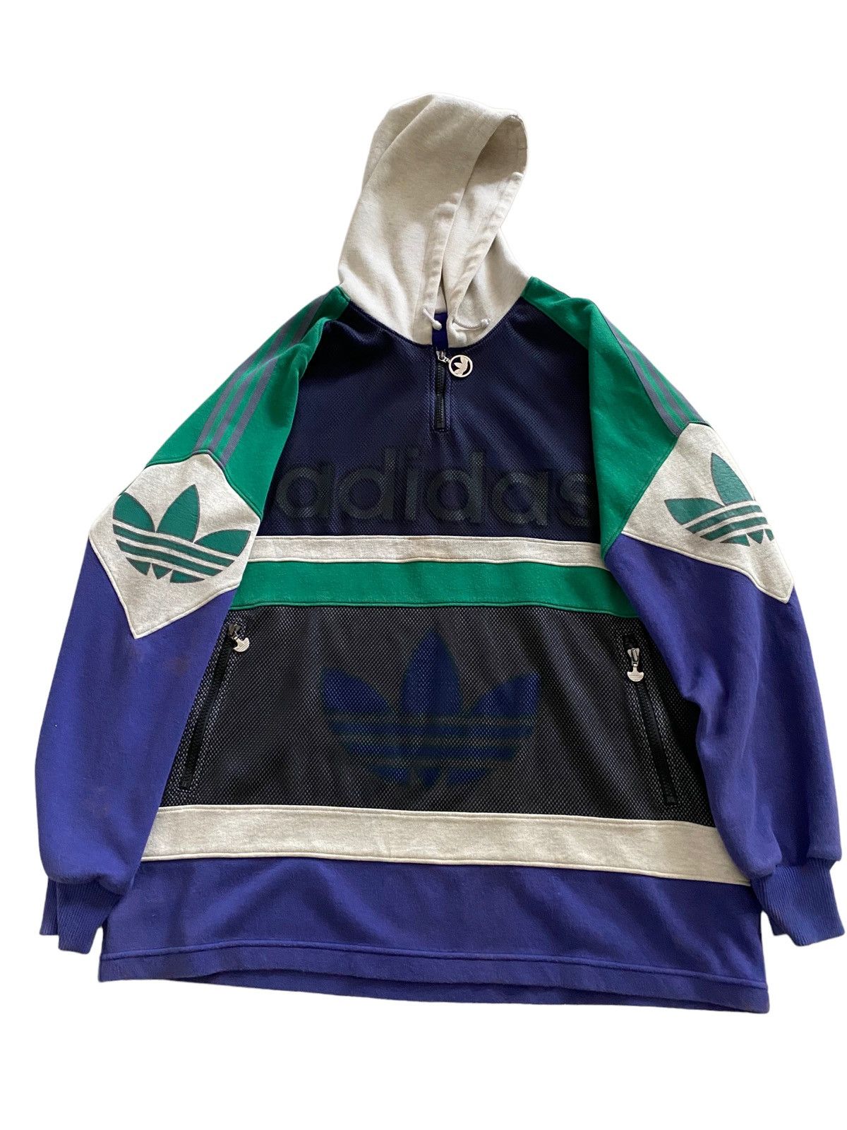 Adidas A$AP ROCKY VINTAGE 80S ADIDAS SPELLOUT 1/4 ZIP HOODIE Size US XL / EU 56 / 4 - 8 Thumbnail
