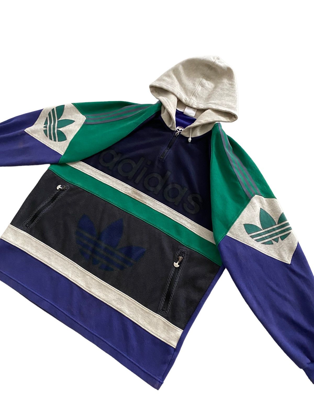 Adidas A$AP ROCKY VINTAGE 80S ADIDAS SPELLOUT 1/4 ZIP HOODIE Size US XL / EU 56 / 4 - 14 Thumbnail