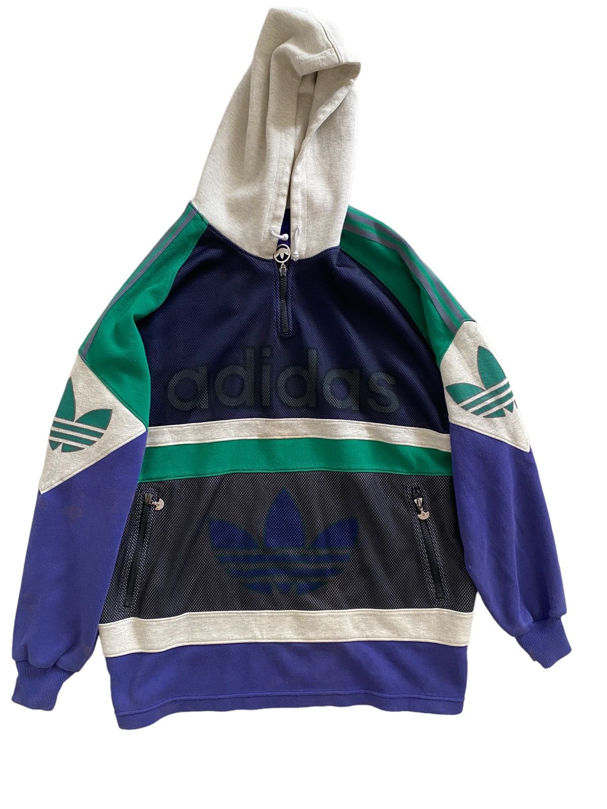 Adidas A$AP ROCKY VINTAGE 80S ADIDAS SPELLOUT 1/4 ZIP HOODIE Size US XL / EU 56 / 4 - 5 Thumbnail