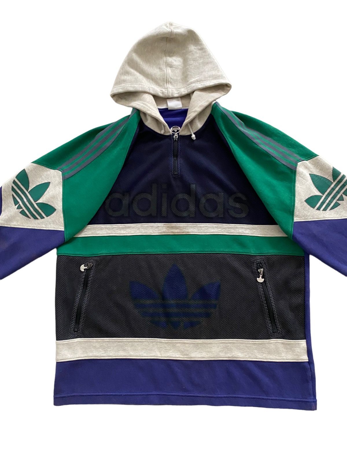 Adidas A$AP ROCKY VINTAGE 80S ADIDAS SPELLOUT 1/4 ZIP HOODIE Size US XL / EU 56 / 4 - 13 Thumbnail
