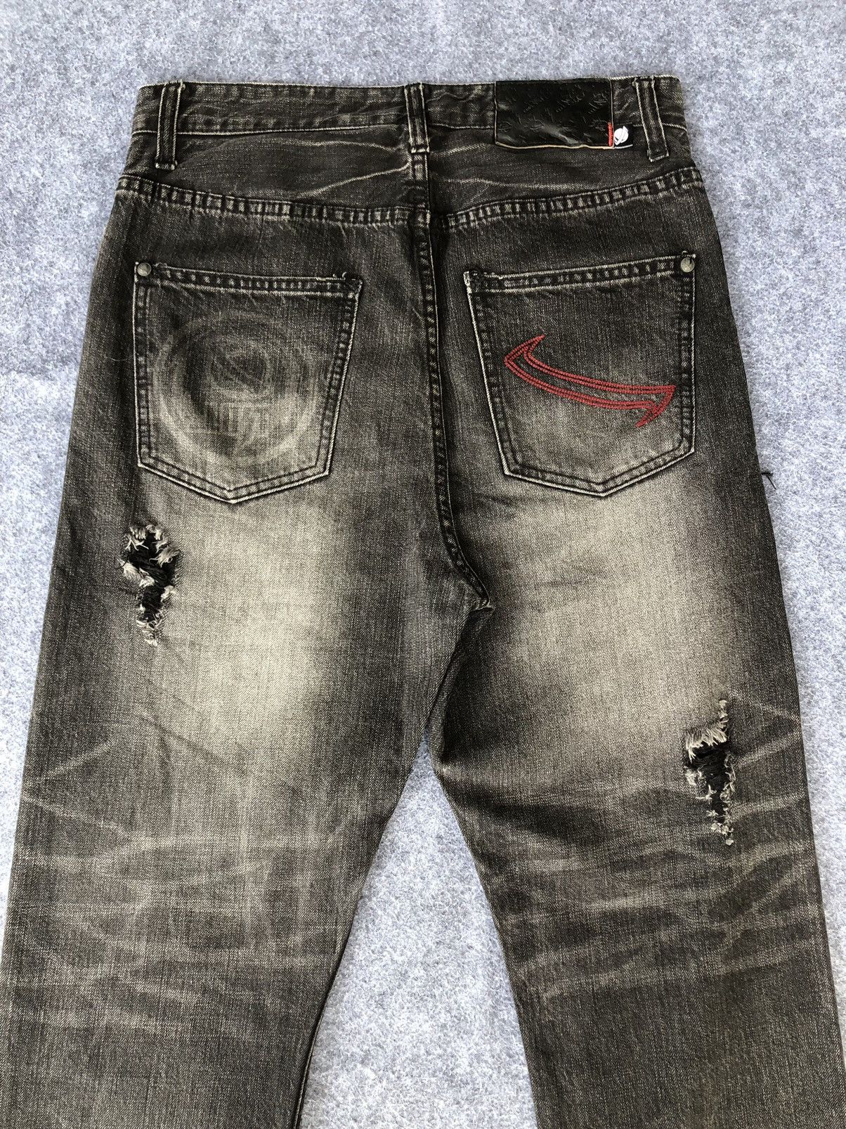 Vintage'Y2k🔥LOST SKATE🔥Distressed Faded Black Jeans Low Rise