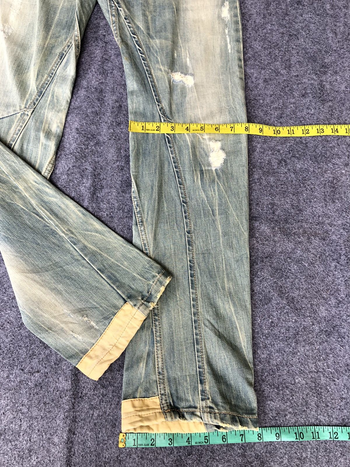 If Six Was Nine Vintage 90s🔥ANNA KERRY🔥Distressed Light Wash Hybrid Denim Size US 33 - 3 Thumbnail
