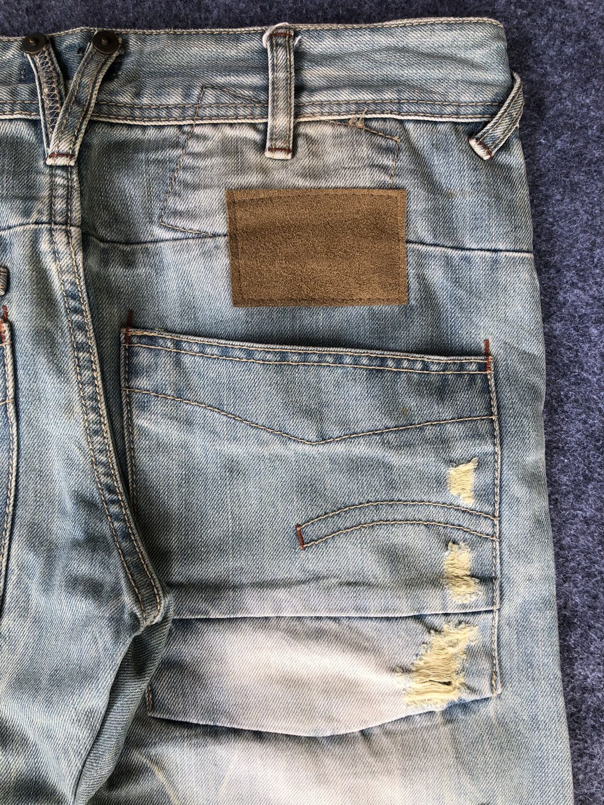 If Six Was Nine Vintage 90s🔥ANNA KERRY🔥Distressed Light Wash Hybrid Denim Size US 33 - 9 Thumbnail