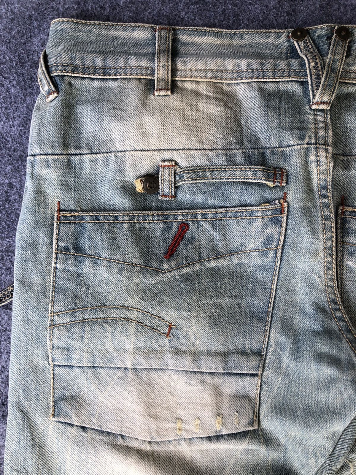 If Six Was Nine Vintage 90s🔥ANNA KERRY🔥Distressed Light Wash Hybrid Denim Size US 33 - 10 Thumbnail