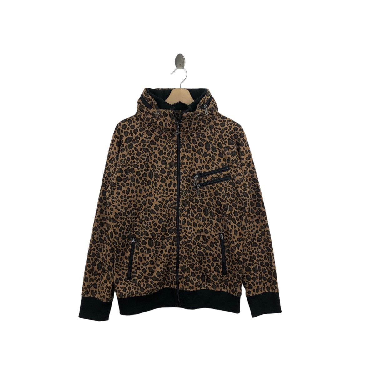 Pick!! Vtg DOUBLE FOCUS Leopard Hoodie Sweater