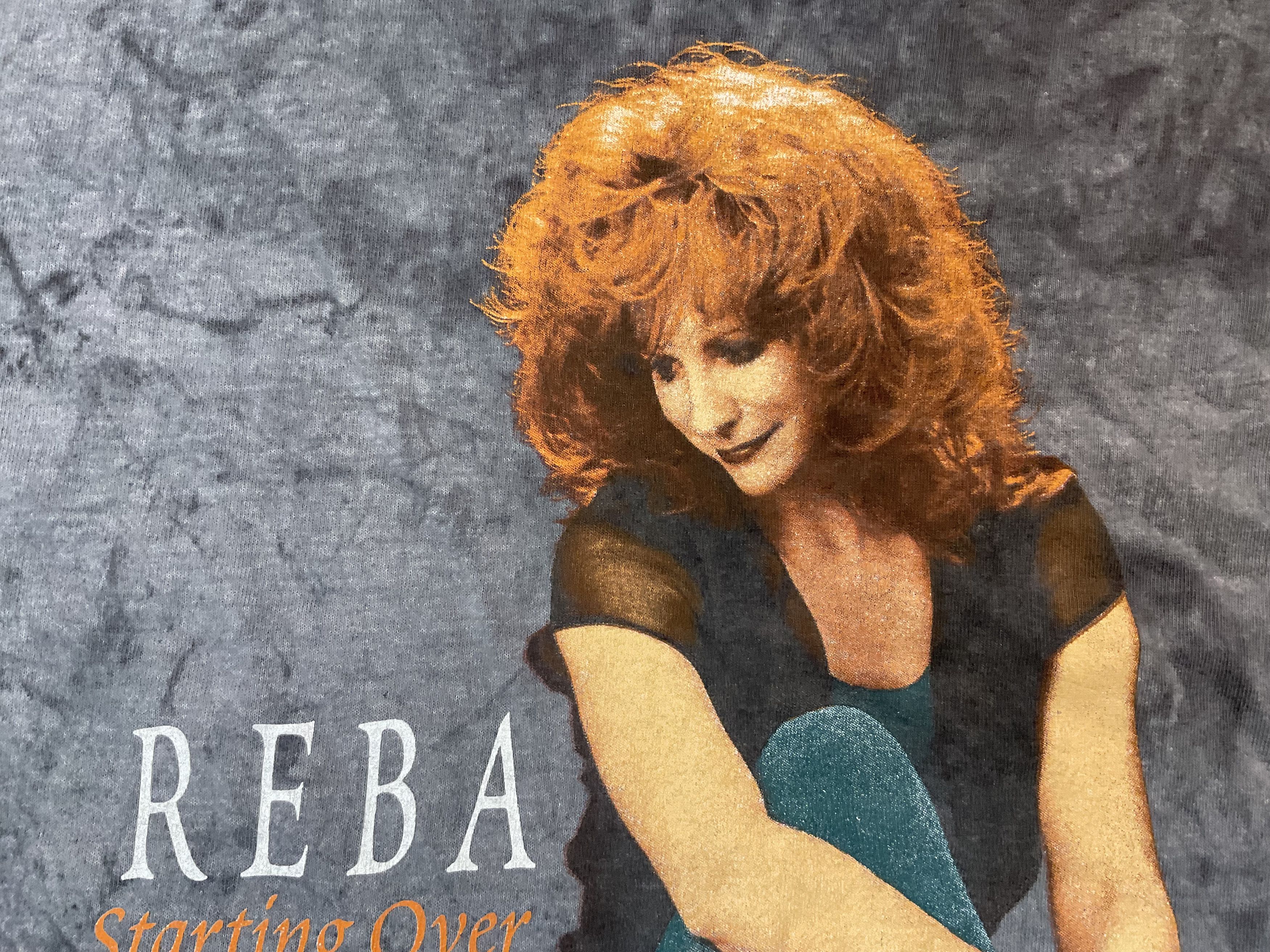 Band Tees Vintage 90s Reba Starting Over Tie Dye Tshirt Country Music Size US L / EU 52-54 / 3 - 4 Thumbnail