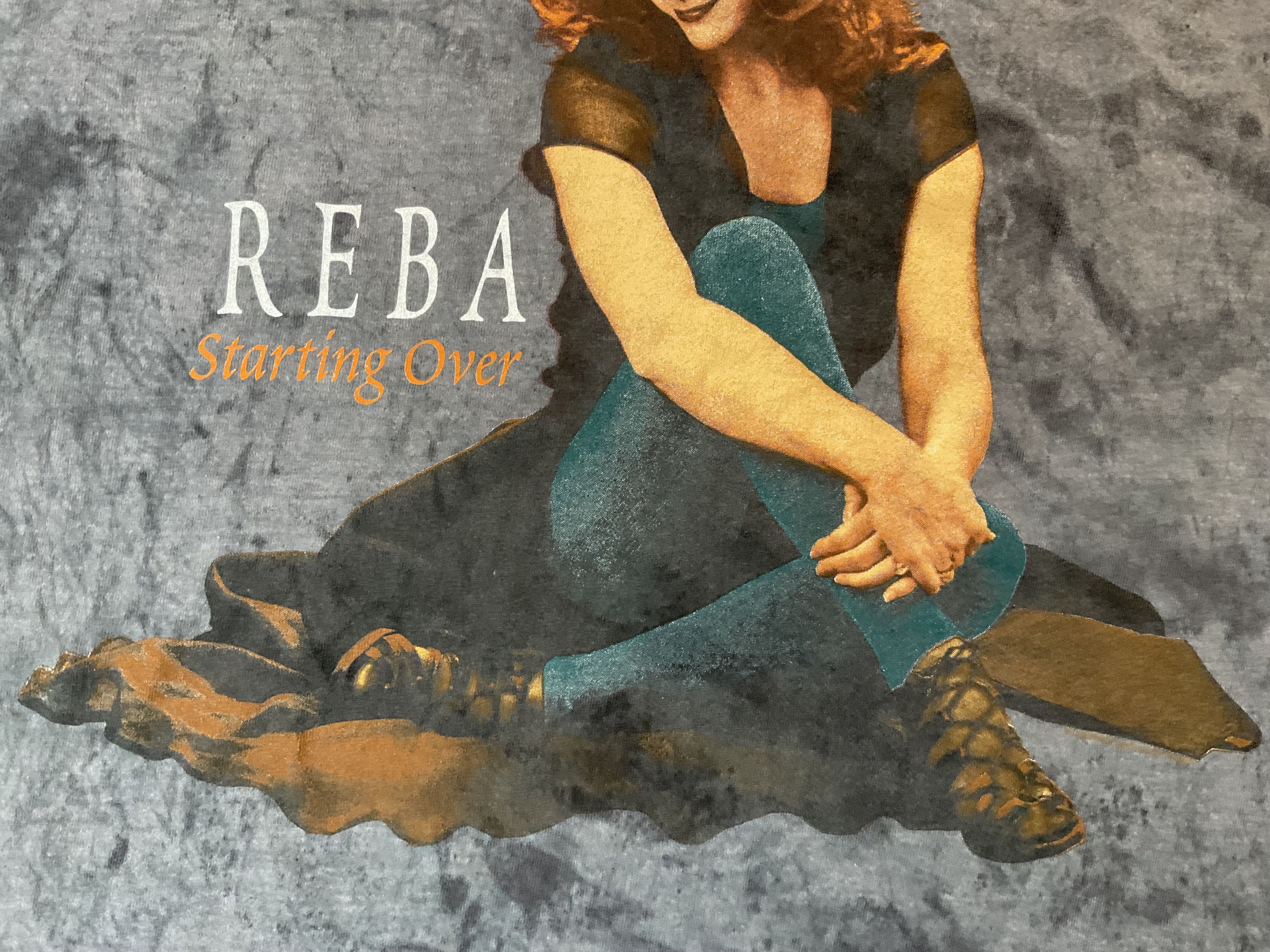 Band Tees Vintage 90s Reba Starting Over Tie Dye Tshirt Country Music Size US L / EU 52-54 / 3 - 5 Thumbnail