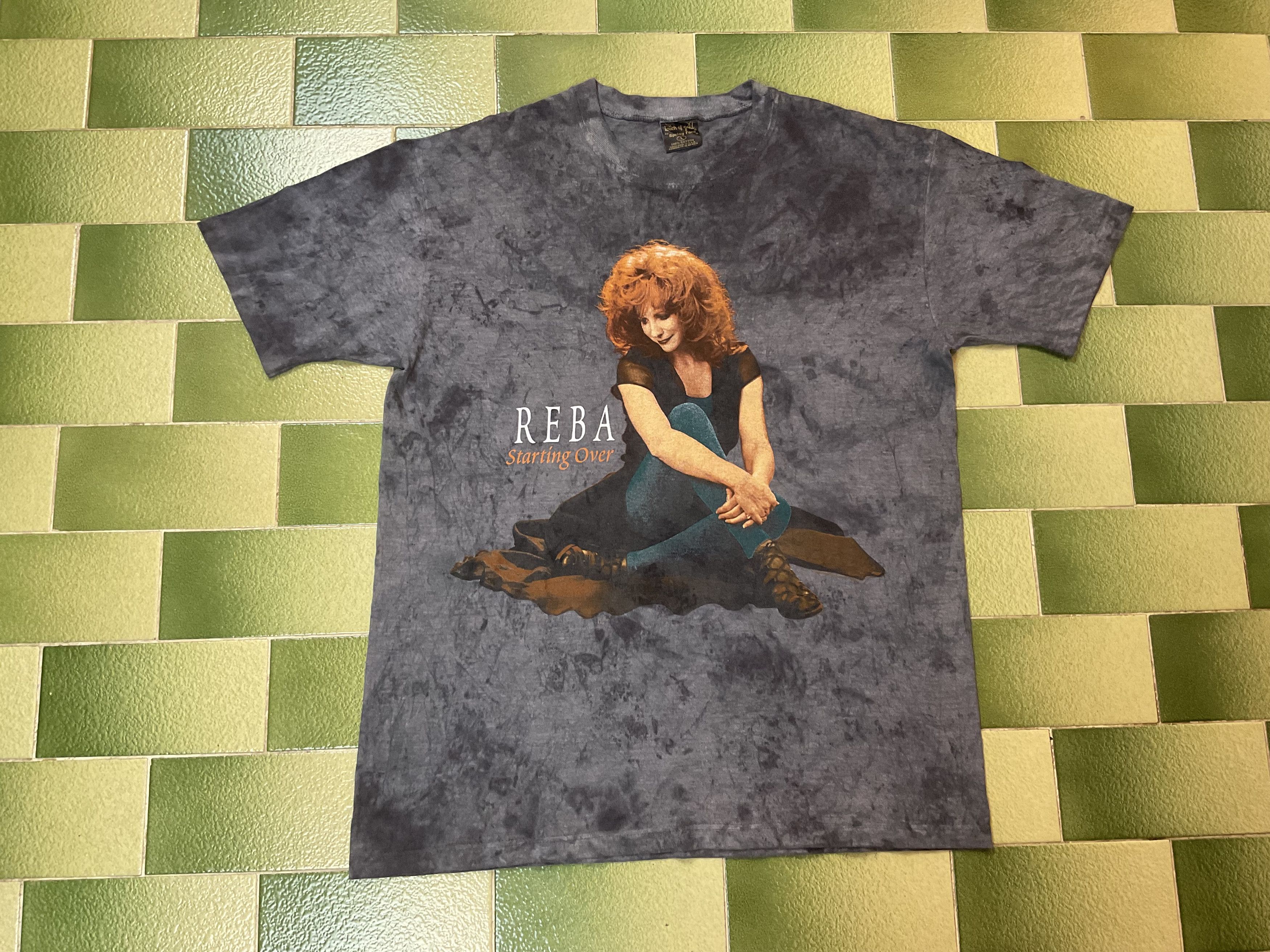Band Tees Vintage 90s Reba Starting Over Tie Dye Tshirt Country Music Size US L / EU 52-54 / 3 - 1 Thumbnail