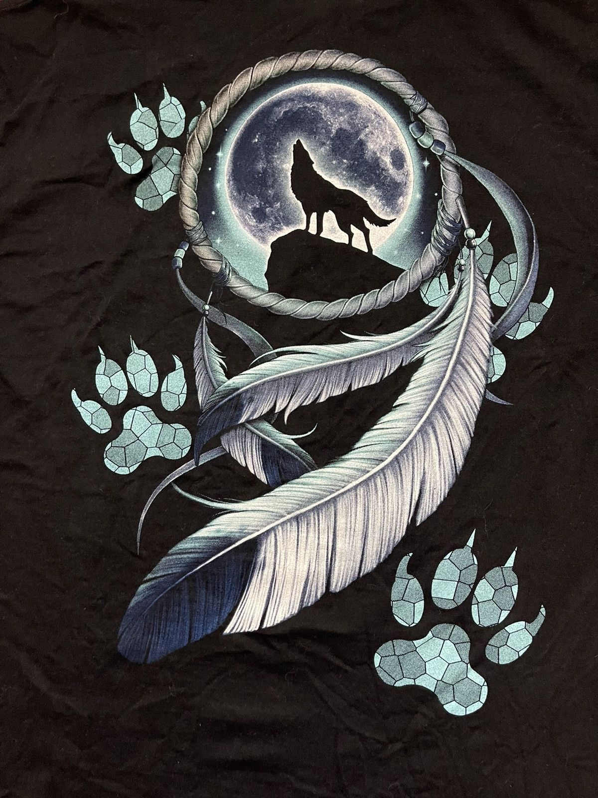 Vintage Vintage 90s Navajo wolf t-shirt Size US L / EU 52-54 / 3 - 4 Thumbnail