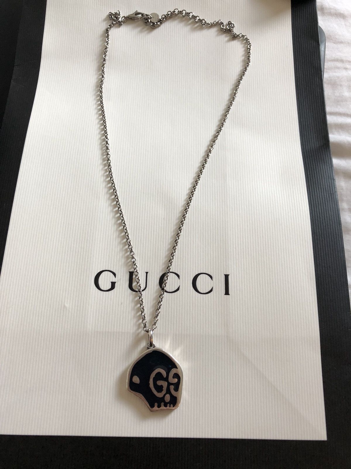 Gucci GucciGhost Men's Sterling Silver Skull Necklace | Grailed