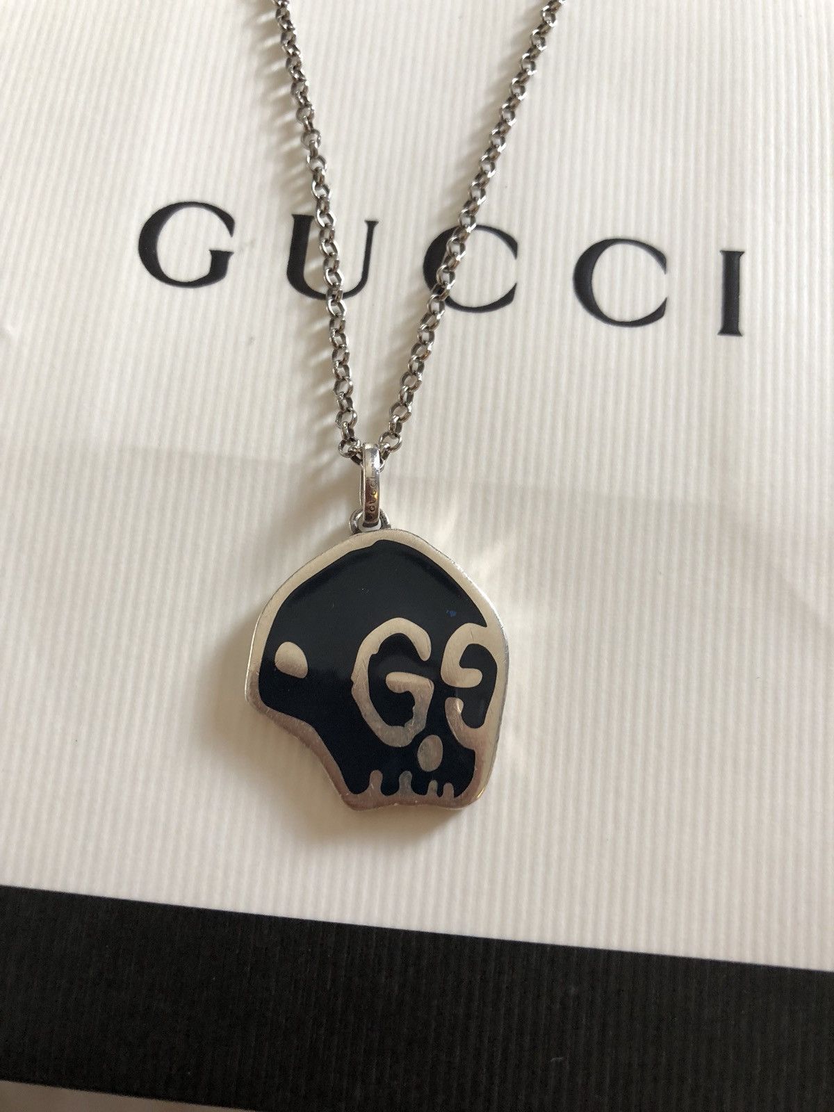 Gucci GucciGhost Men s Sterling Silver Skull Necklace Grailed