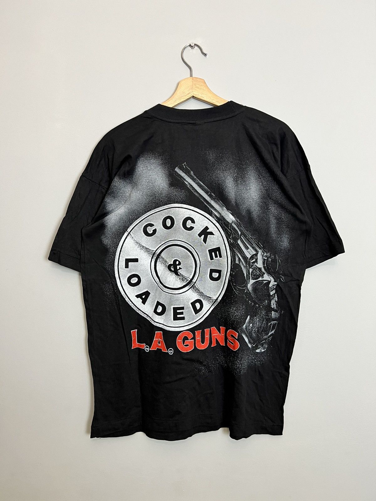 Band Tees Rare Vintage 1989 L.A. Guns Cocked And Loaded Rock Band Tee Size US XL / EU 56 / 4 - 2 Thumbnail