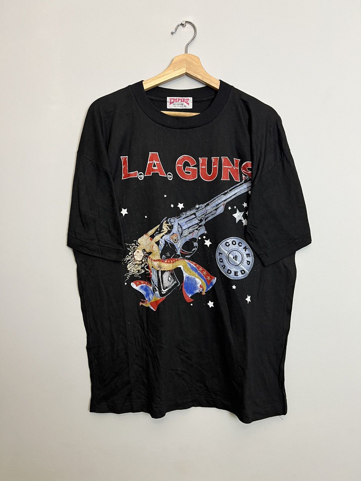 Rare Vintage 1989 L.A. Guns Cocked And Loaded Rock Band Tee