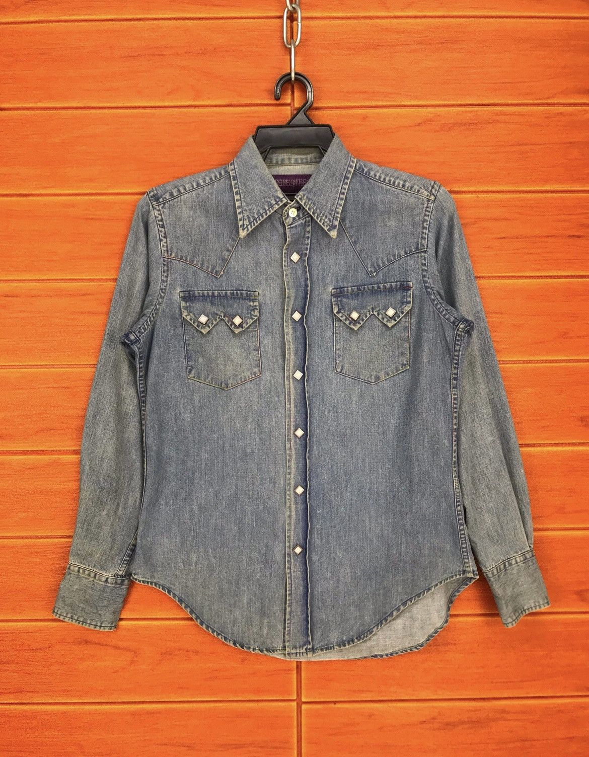 Denim Western Shirt - Sawtooth Pockets