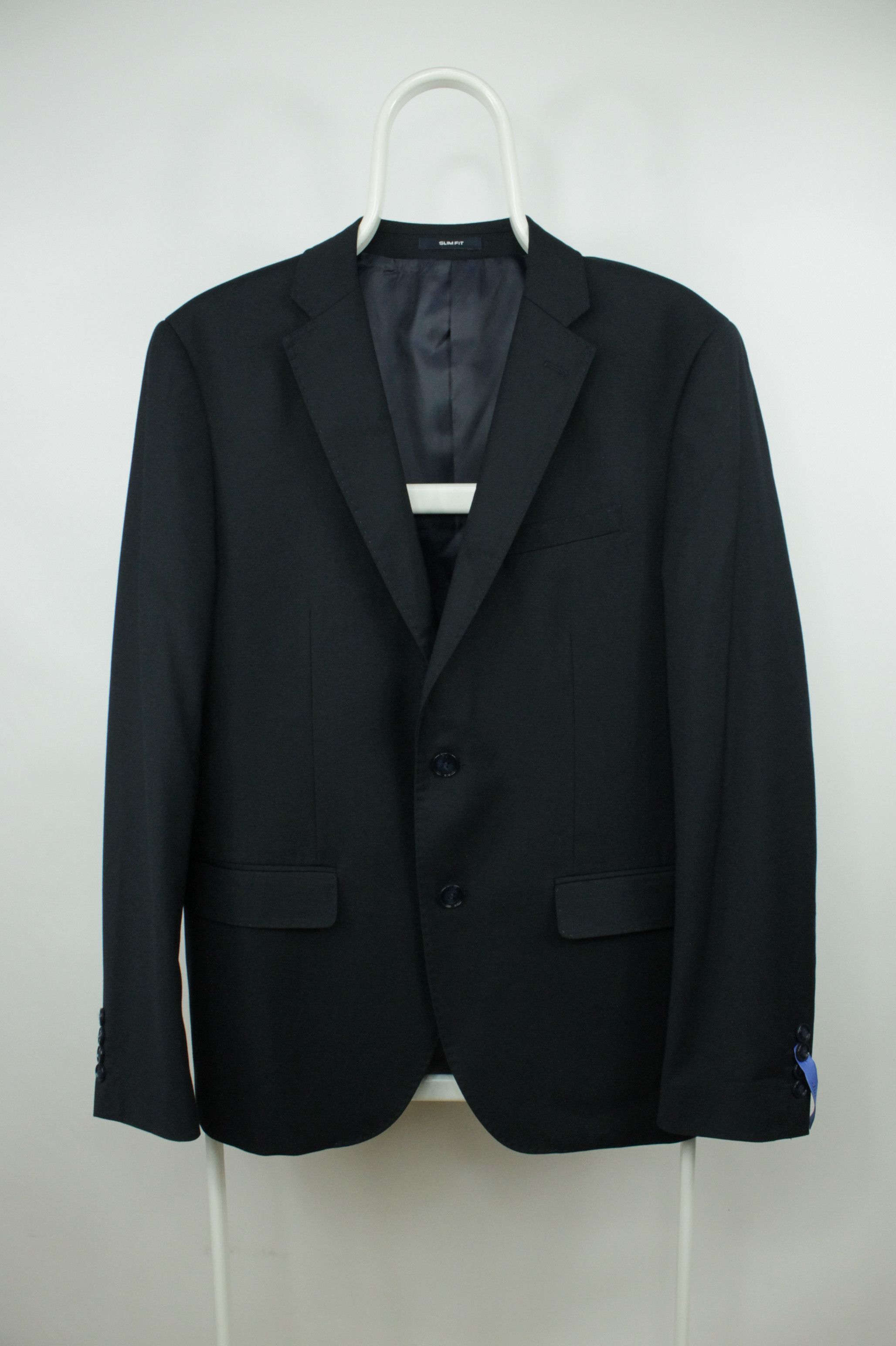 Italian Designers Linea Sartoriale Navy Blue Wool Slim Fit Blazer | Grailed