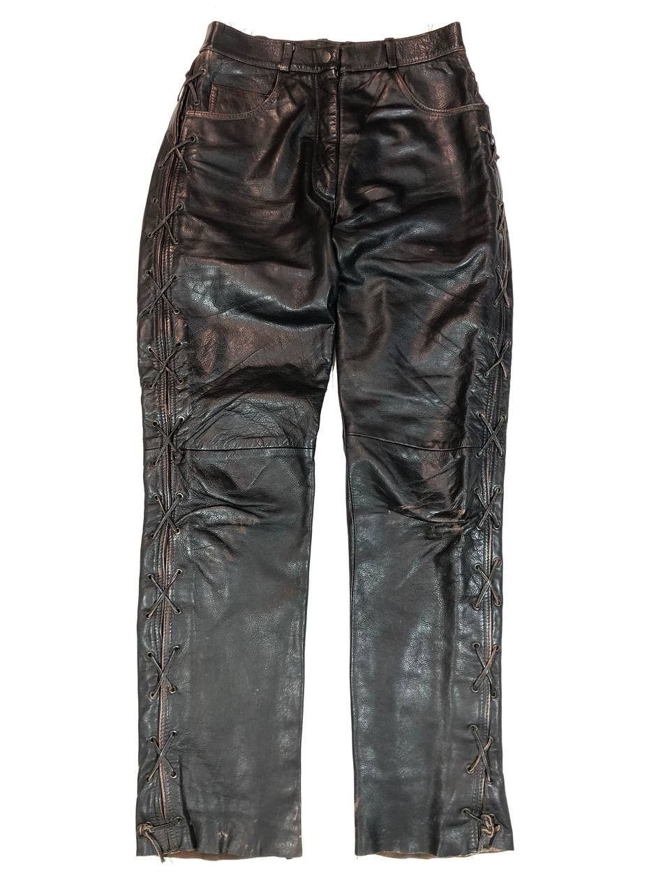 image of Avant Garde x Genuine Leather Vintage Echt Leder Leather Pants Racing in Black, Men's (Size 30)