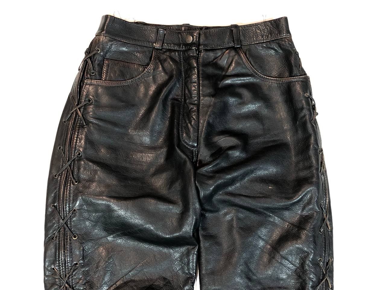 Genuine Leather × Leather Vintage Echt Leder Leather Pants Racing Size US 30 / EU 46 - 2 Thumbnail