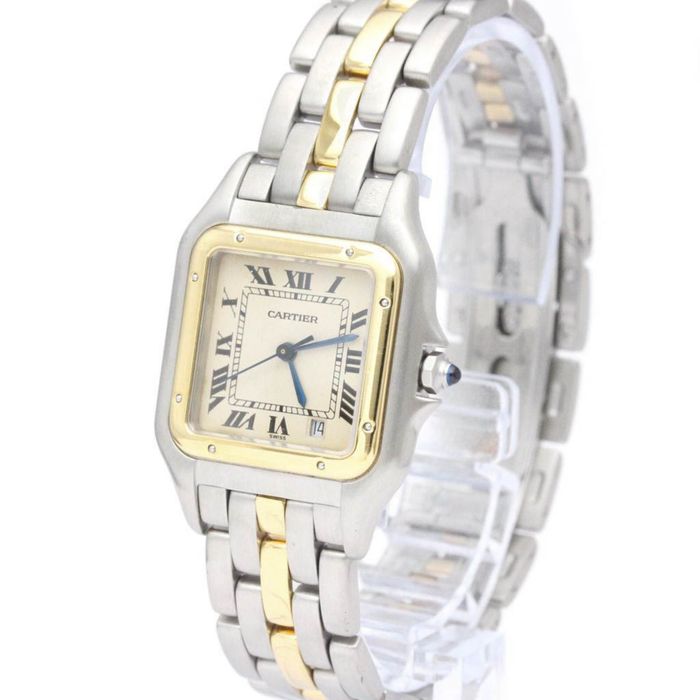 Cartier Polished CARTIER Panthere 18K Gold Steel Quartz Mid Size Watch ...