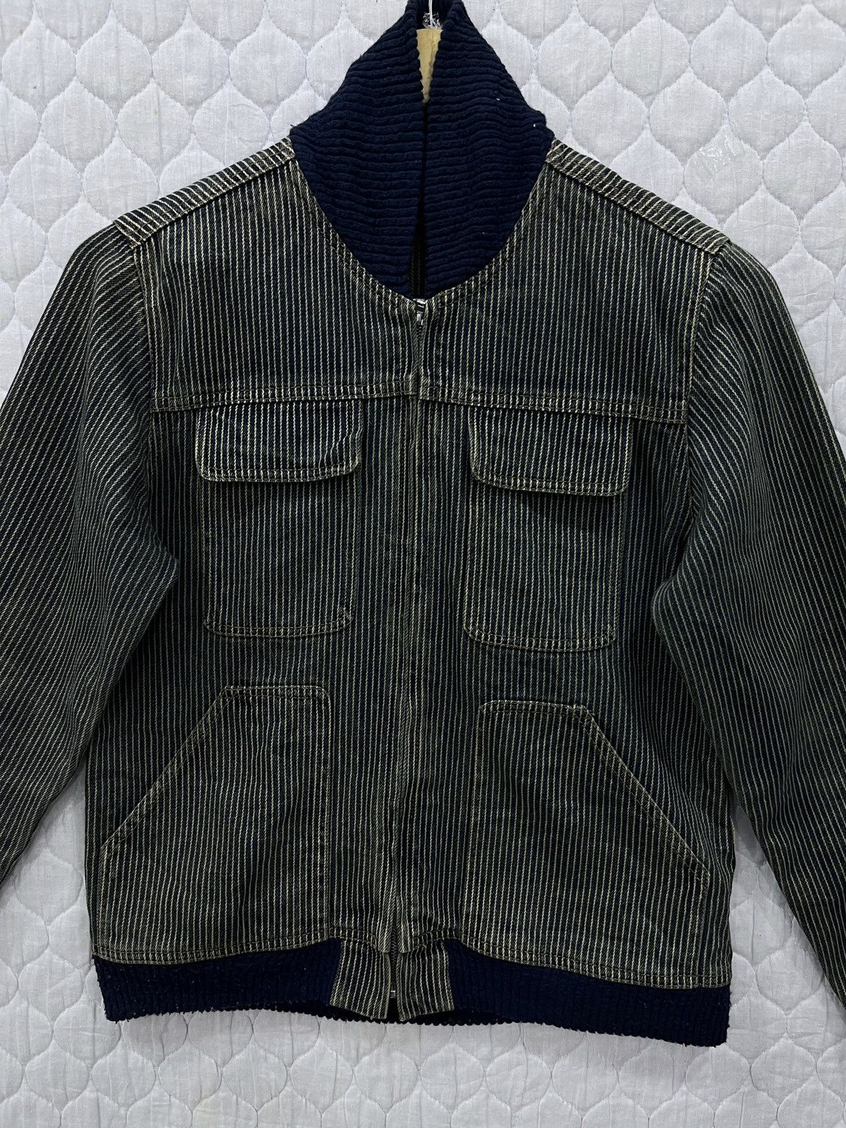 Japanese Brand (AA). HIKORY BLUE STRIPE MULTIPOCKET JACKET Size US S / EU 44-46 / 1 - 3 Thumbnail
