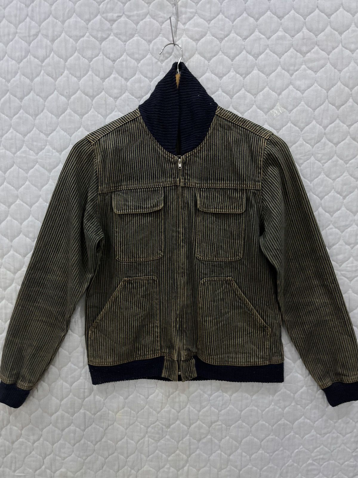 Japanese Brand (AA). HIKORY BLUE STRIPE MULTIPOCKET JACKET Size US S / EU 44-46 / 1 - 6 Thumbnail