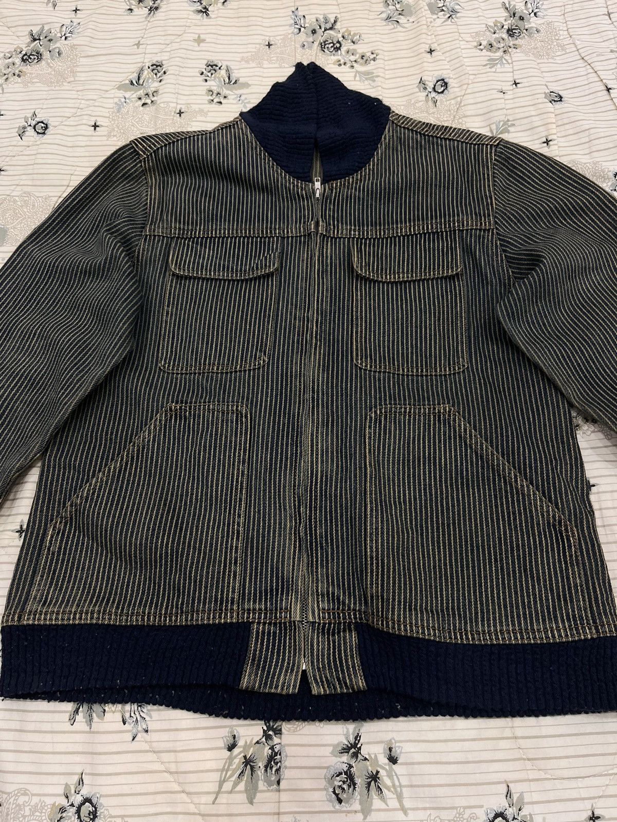 Japanese Brand (AA). HIKORY BLUE STRIPE MULTIPOCKET JACKET Size US S / EU 44-46 / 1 - 8 Thumbnail