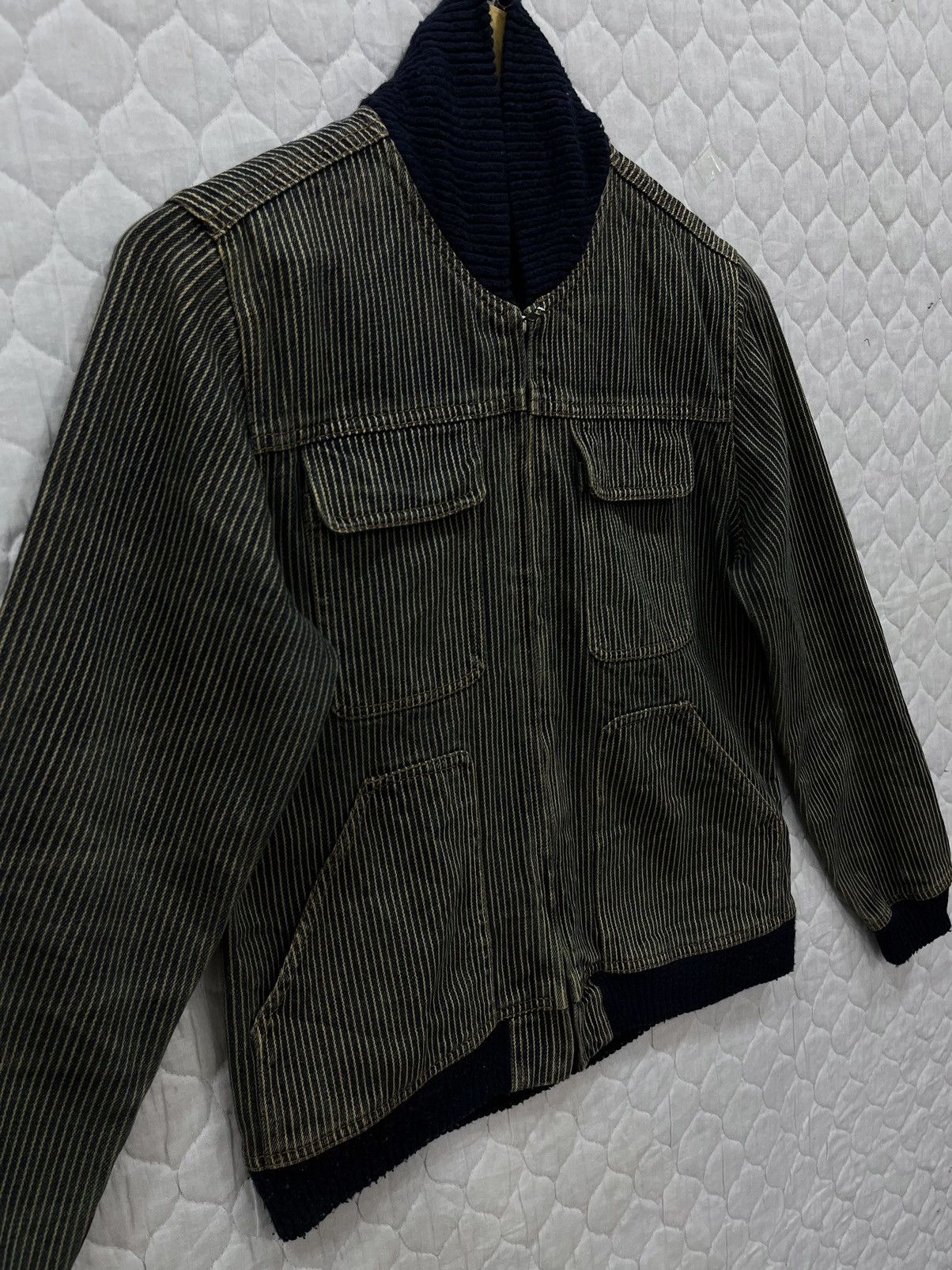 Japanese Brand (AA). HIKORY BLUE STRIPE MULTIPOCKET JACKET Size US S / EU 44-46 / 1 - 2 Thumbnail
