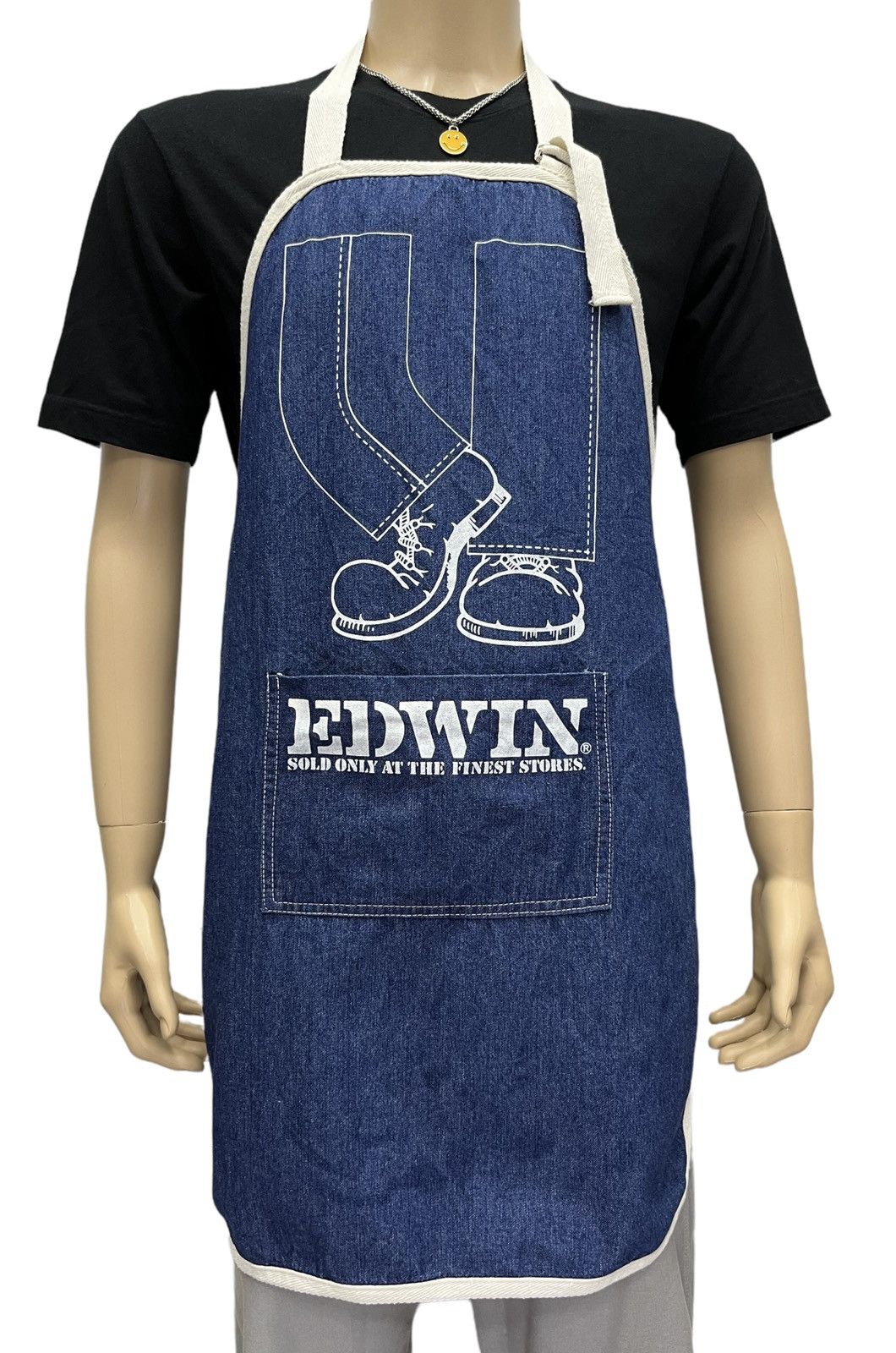 image of Very Rarevintage Edwin Japan Big Old Logo Apron in Blue, Men's