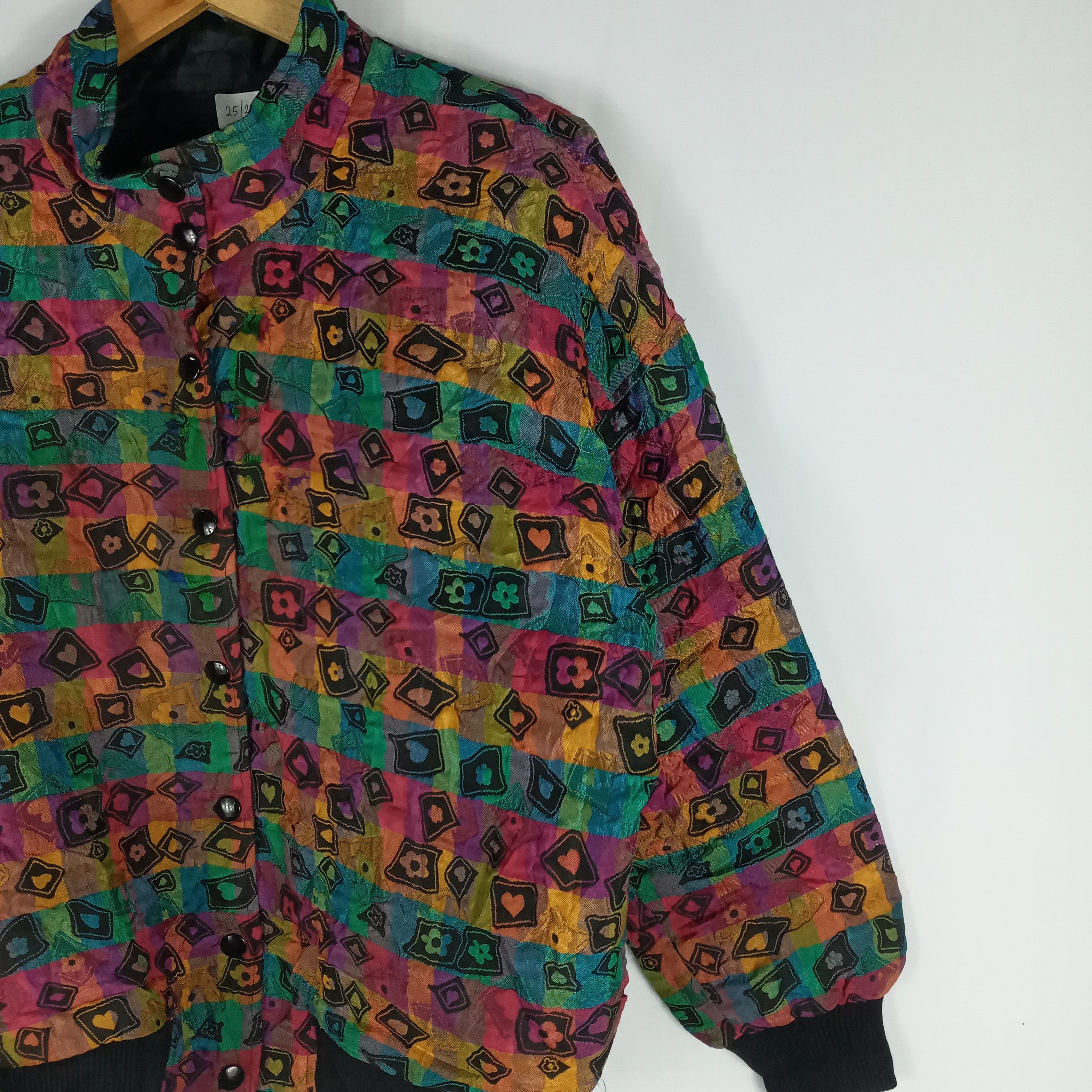 Japanese Brand × Vintage Vintage Japanese Nice Rare Colourful Rainbow Varsity Jacket Size US L / EU 52-54 / 3 - 2 Thumbnail