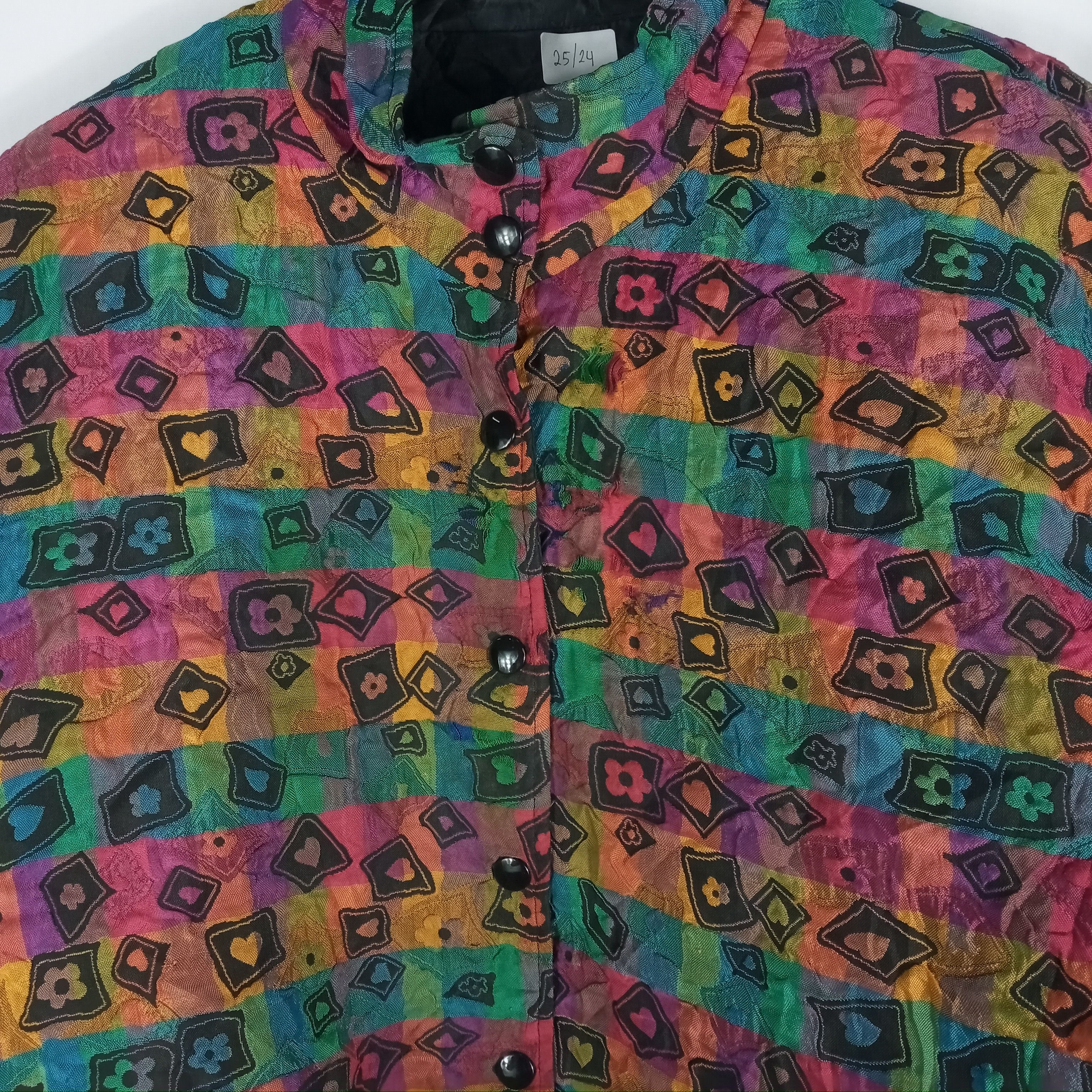 Japanese Brand × Vintage Vintage Japanese Nice Rare Colourful Rainbow Varsity Jacket Size US L / EU 52-54 / 3 - 4 Thumbnail