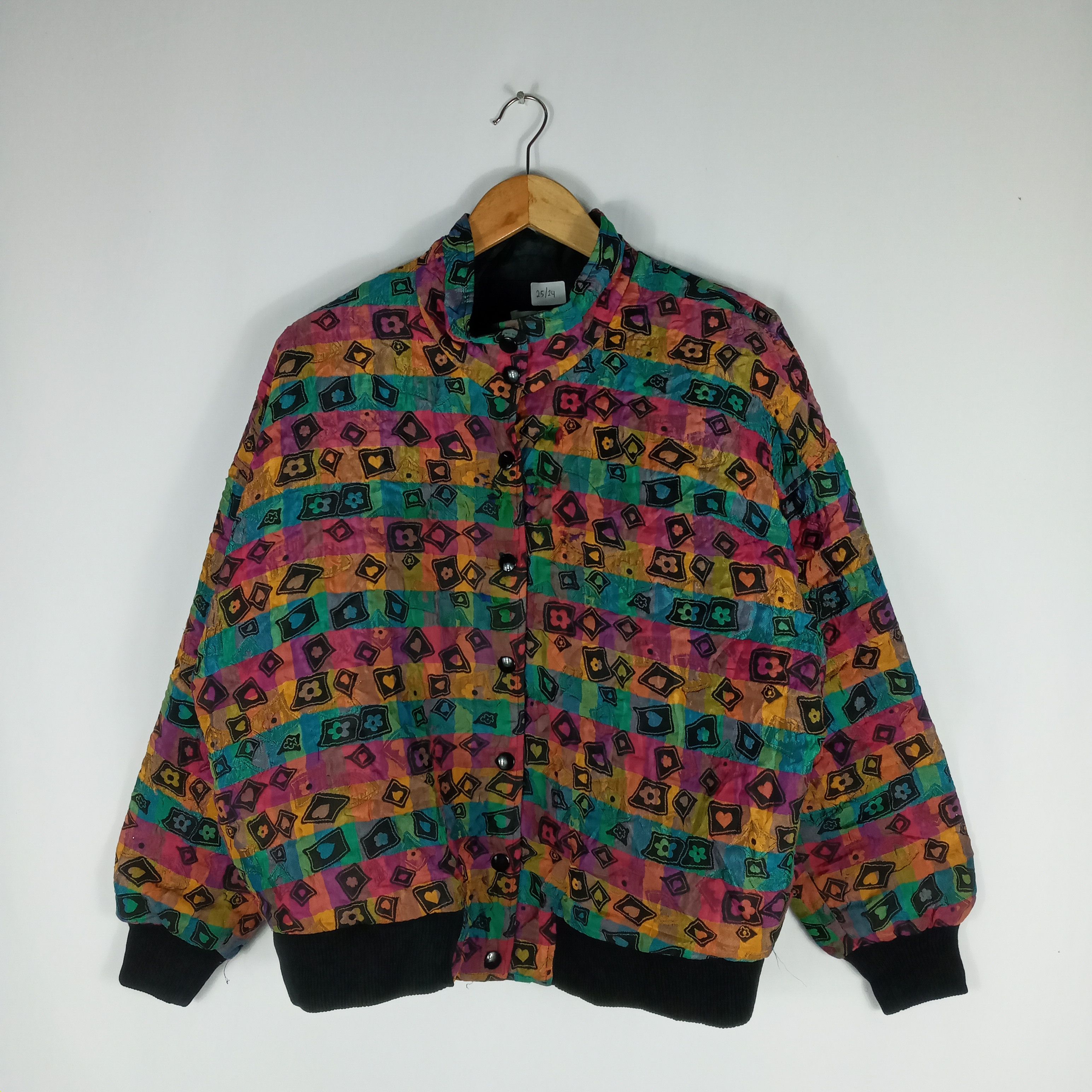 Japanese Brand × Vintage Vintage Japanese Nice Rare Colourful Rainbow Varsity Jacket Size US L / EU 52-54 / 3 - 1 Thumbnail