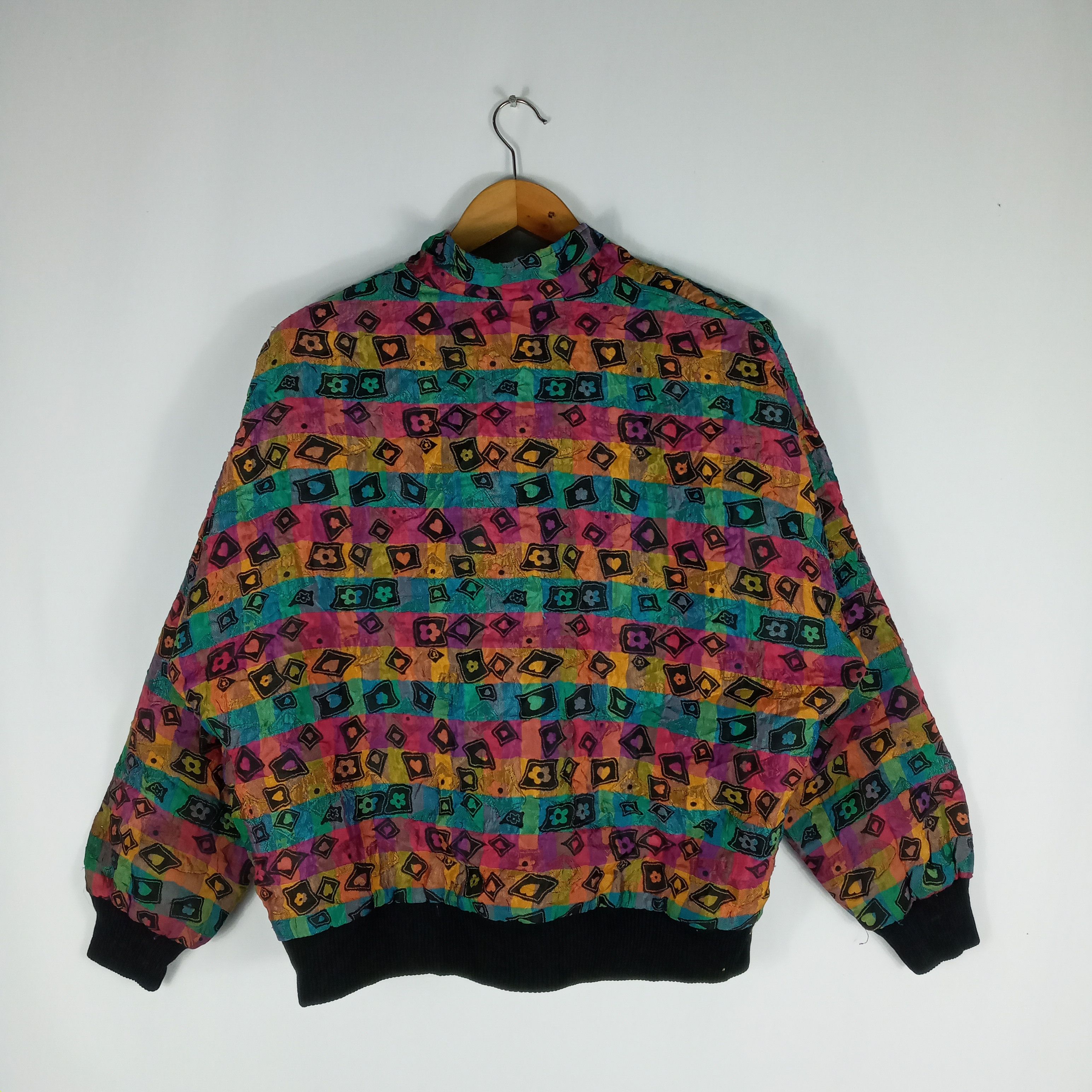 Japanese Brand × Vintage Vintage Japanese Nice Rare Colourful Rainbow Varsity Jacket Size US L / EU 52-54 / 3 - 7 Thumbnail