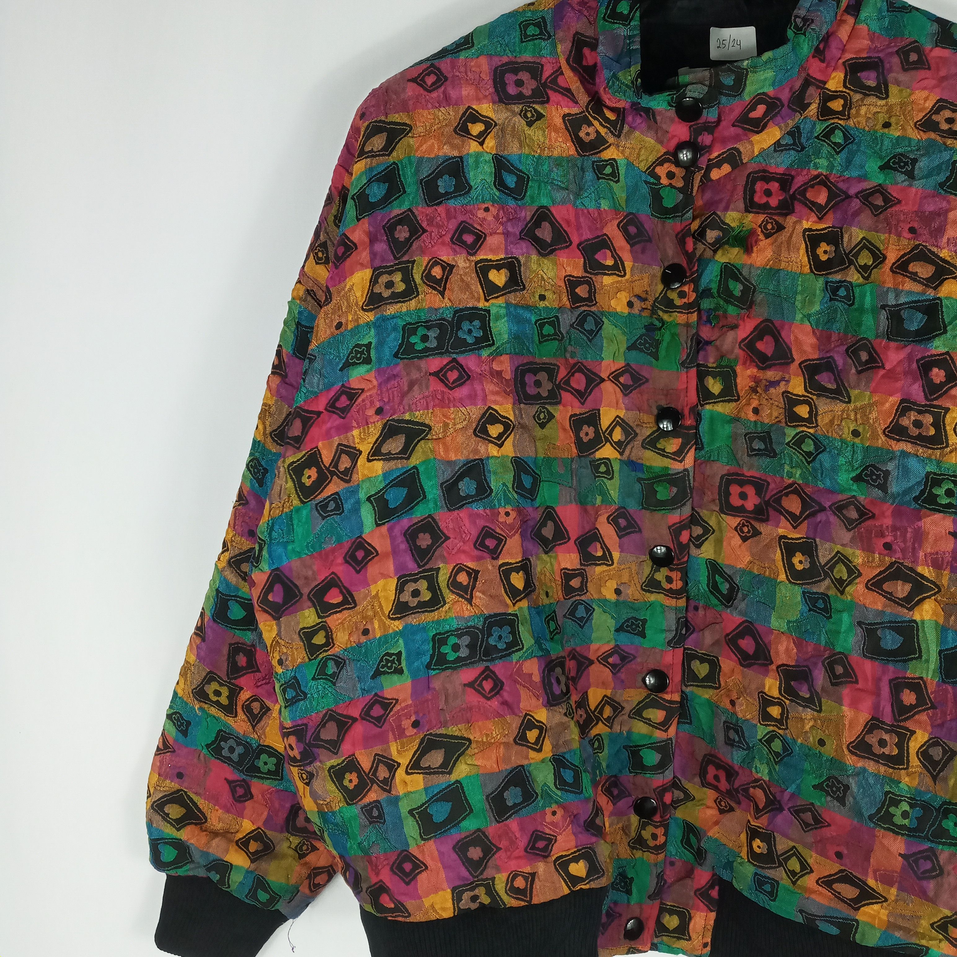 Japanese Brand × Vintage Vintage Japanese Nice Rare Colourful Rainbow Varsity Jacket Size US L / EU 52-54 / 3 - 3 Thumbnail