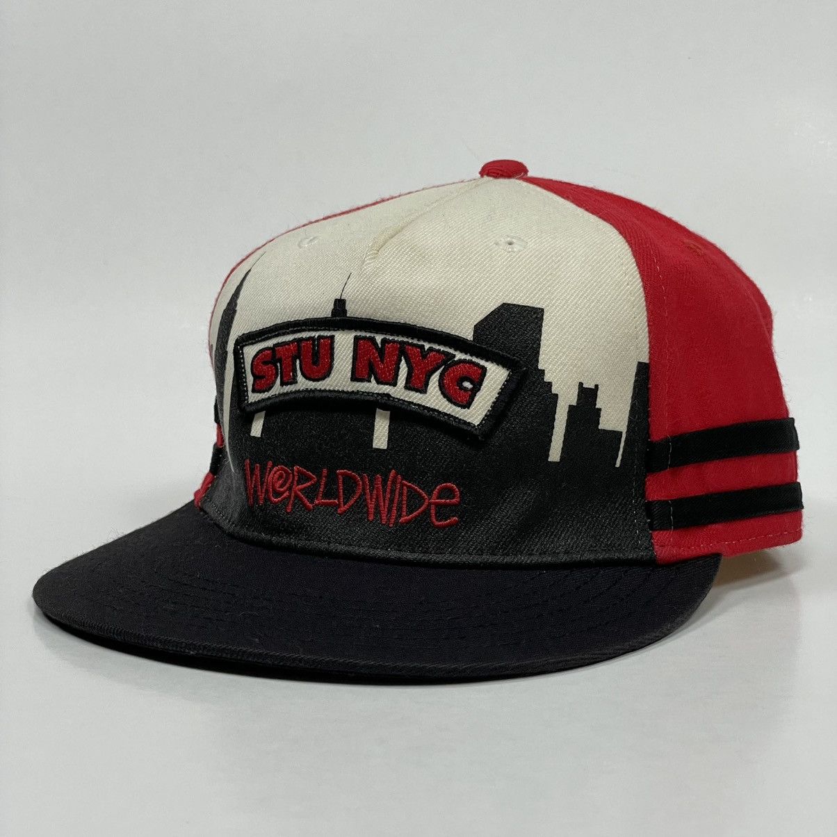 Vintage Stussy Stu Nyc Worldwide Run Dmc Snapback Cap Vintage Rare