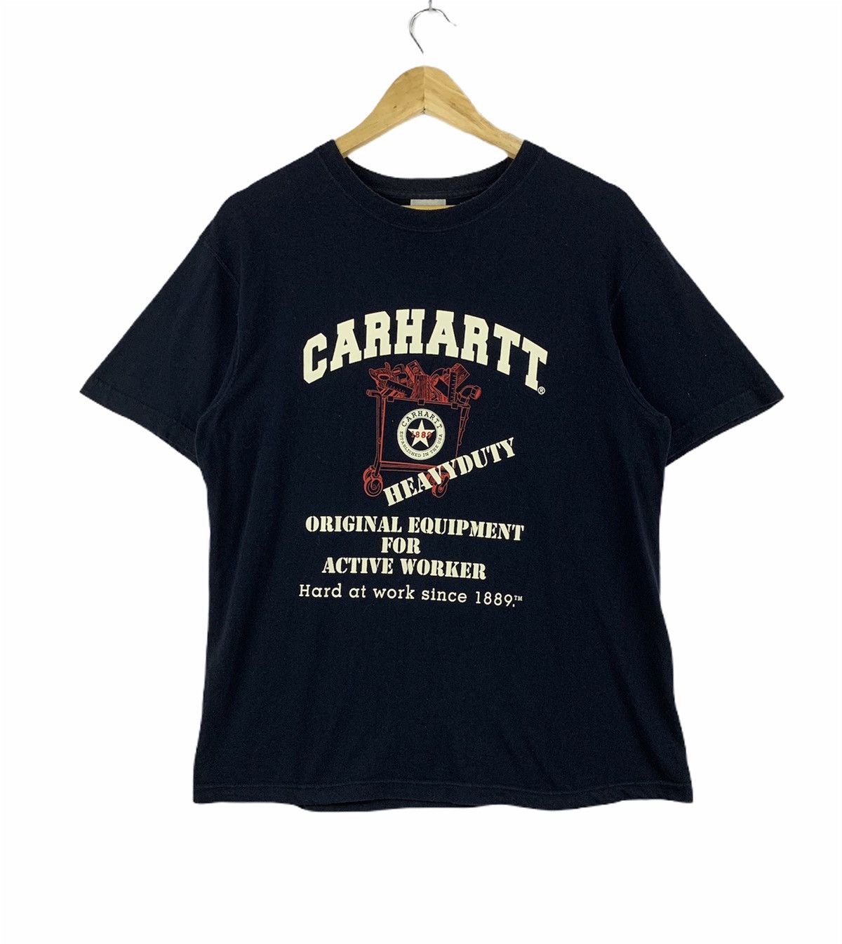 Carhartt × Vintage Carhartt T-shirt Big Logo Navy Large Size US L / EU 52-54 / 3 - 1 Thumbnail