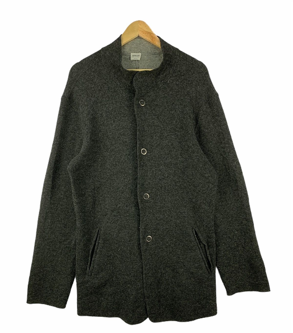 Armani Collezoni Wool Jacket Made in Italy Grey Large