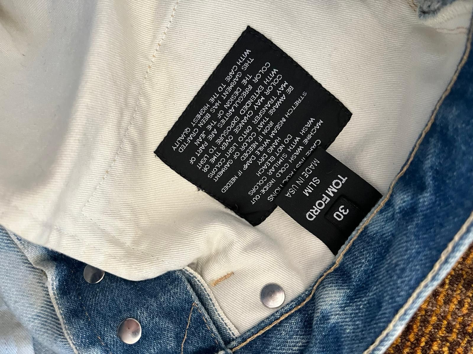 Tom Ford Bleach Spot Slim Fit Denim in Blue/White Size US 30 / EU 46 - 16 Thumbnail