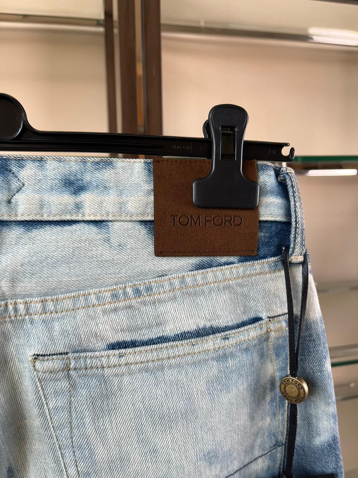 Tom Ford Bleach Spot Slim Fit Denim in Blue/White Size US 30 / EU 46 - 13 Thumbnail