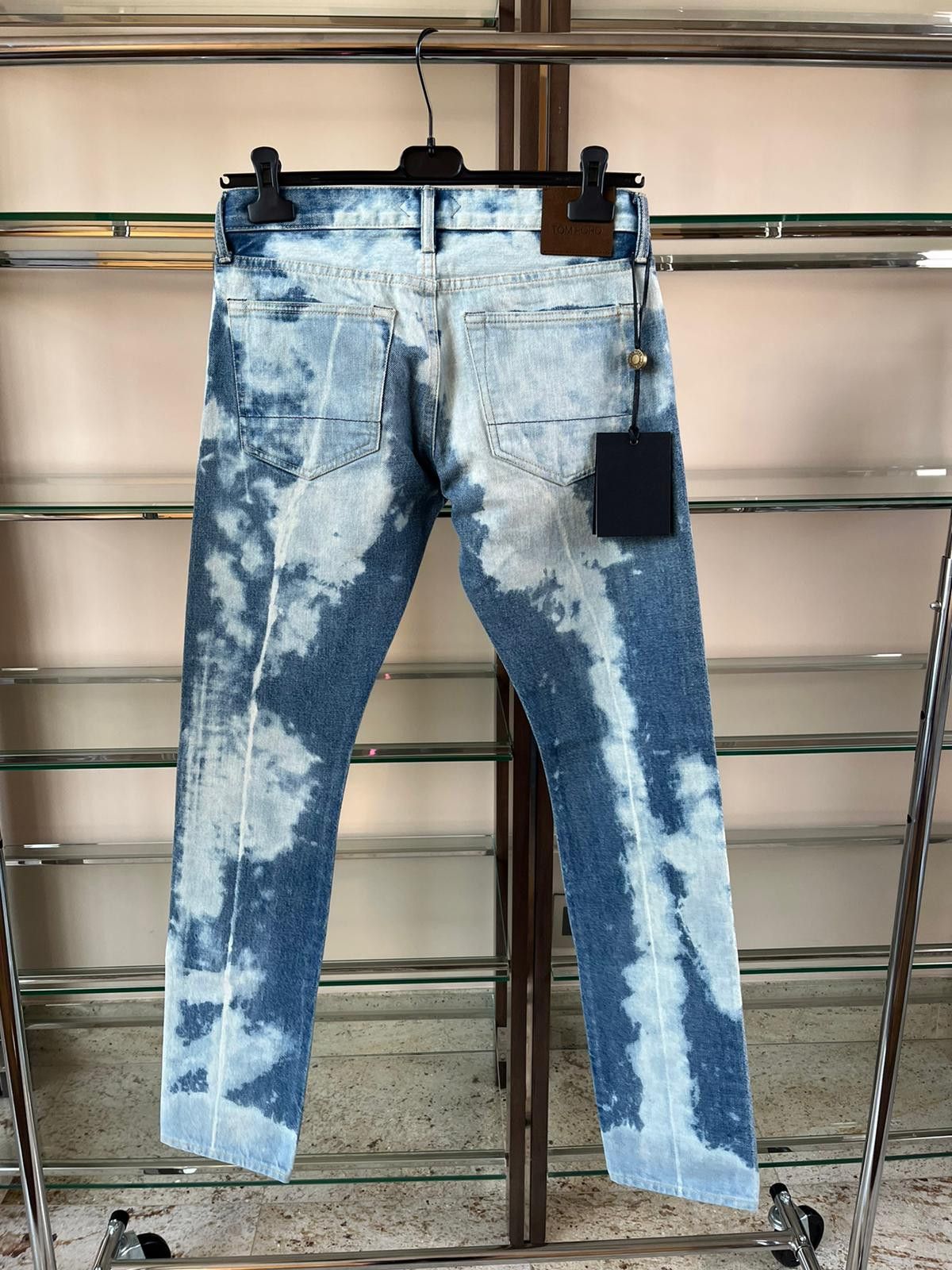 Tom Ford Bleach Spot Slim Fit Denim in Blue/White Size US 30 / EU 46 - 15 Thumbnail