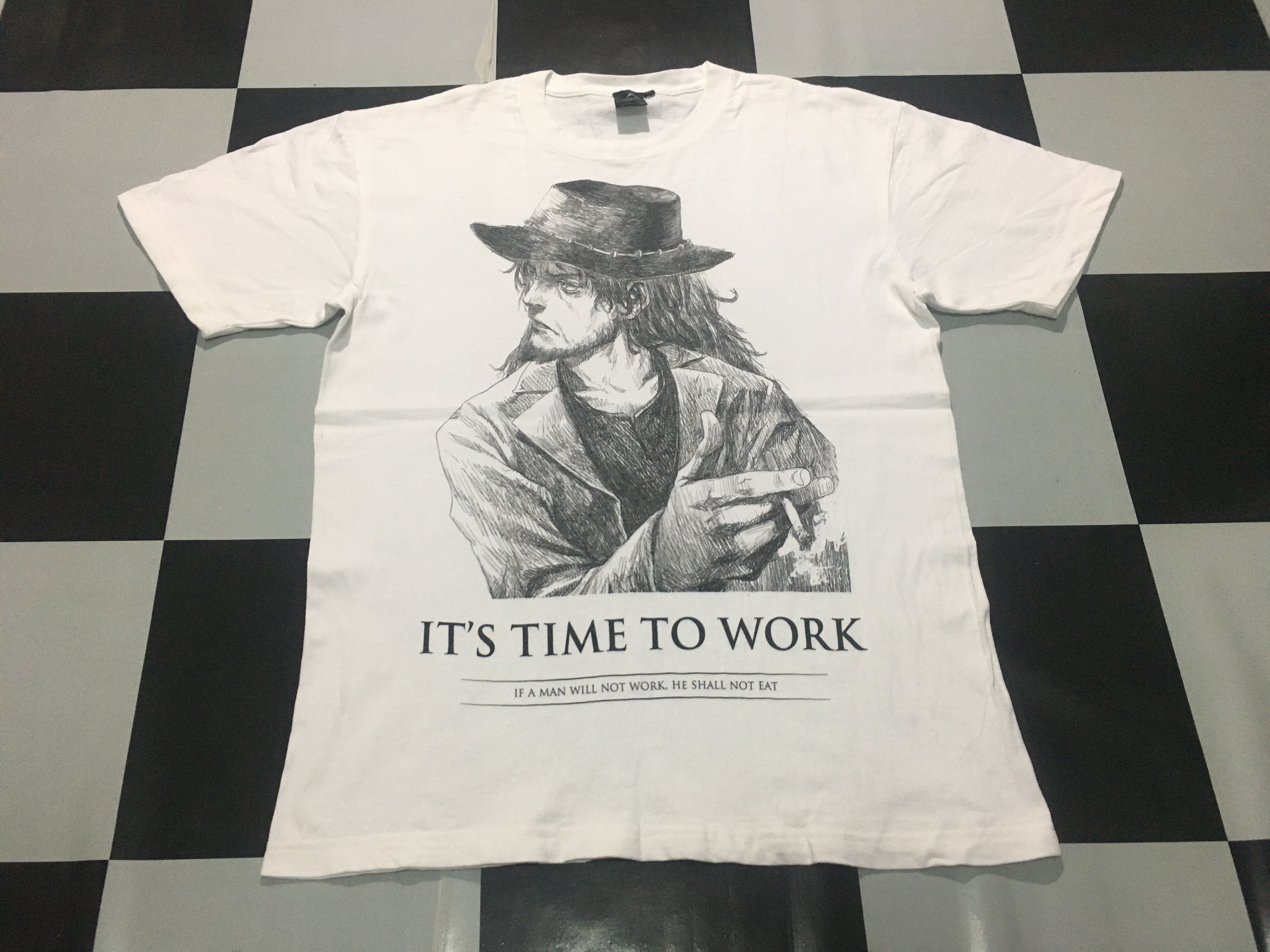 Anime Archival It’s Time To Work Shirt Anime Big Face Graphic Tee Size US L / EU 52-54 / 3 - 2 Thumbnail