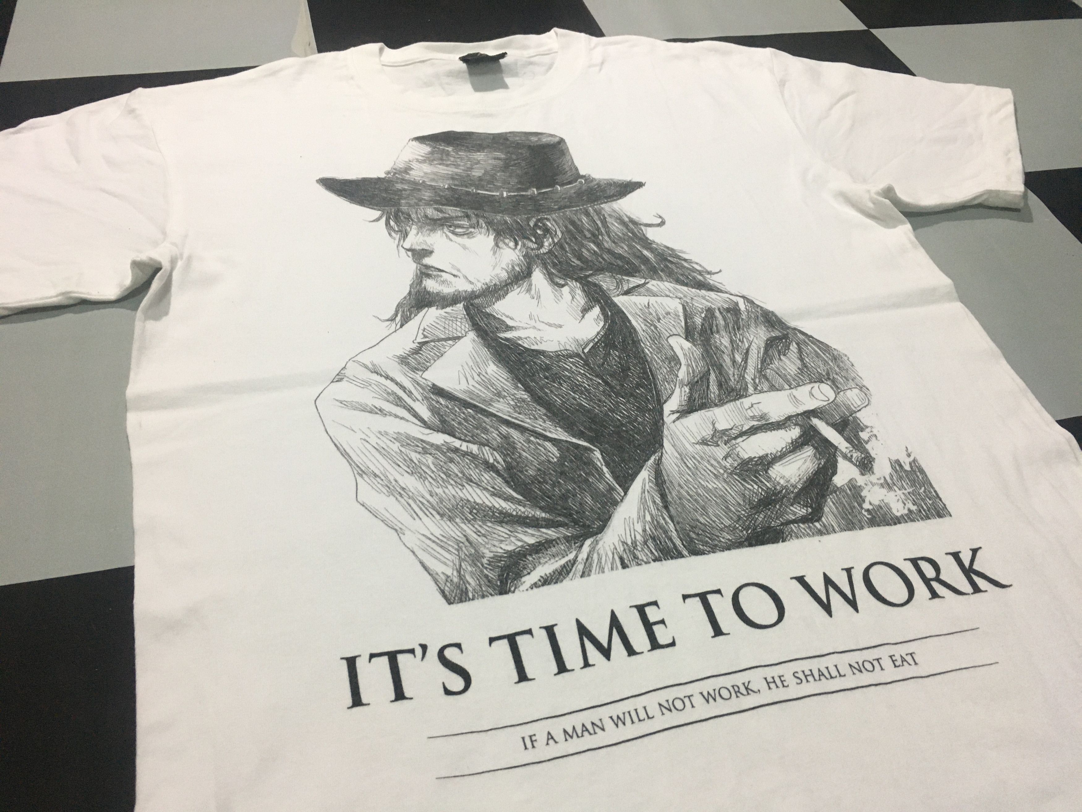 Anime Archival It’s Time To Work Shirt Anime Big Face Graphic Tee Size US L / EU 52-54 / 3 - 1 Thumbnail
