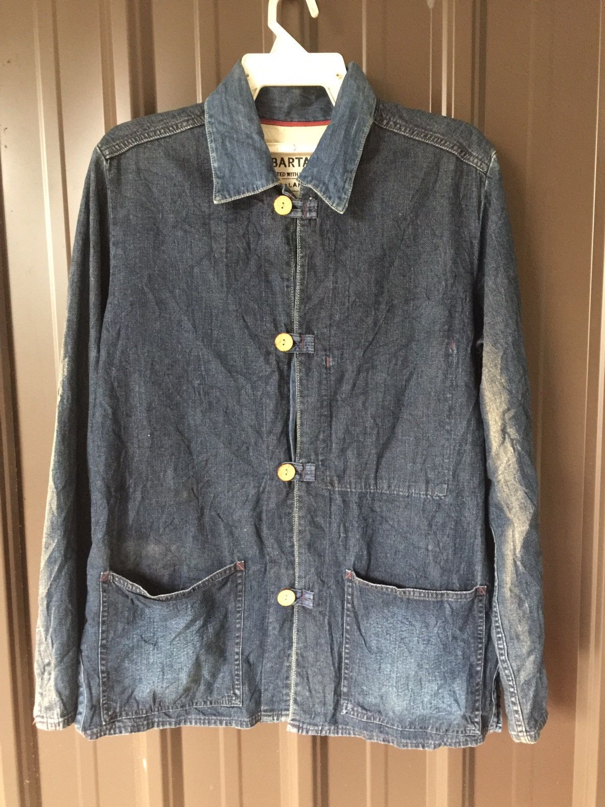 image of Bartack Crafted In Kyoto Kapital Inspired Denim Jacket in Indigo Blue, Men's (Size Medium)