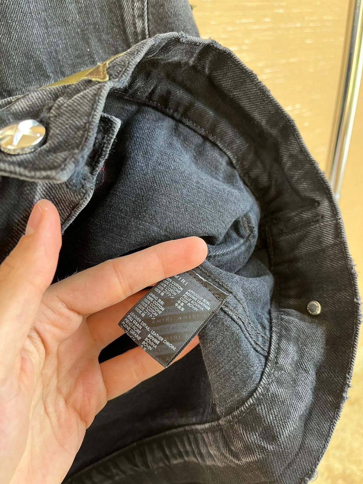 Amiri Chemist Denim Jacket in Black With Camo Patches Size US L / EU 52-54 / 3 - 11 Thumbnail