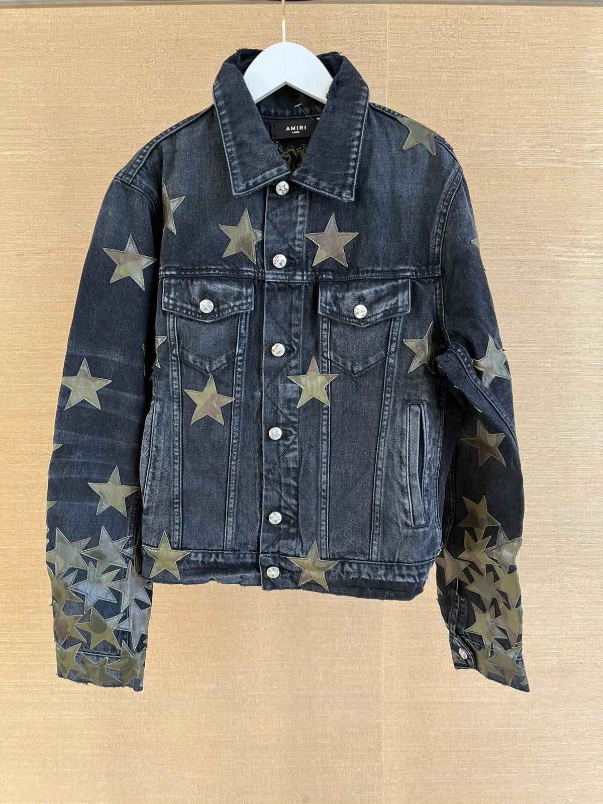 Amiri Chemist Denim Jacket in Black With Camo Patches Size US L / EU 52-54 / 3 - 4 Thumbnail