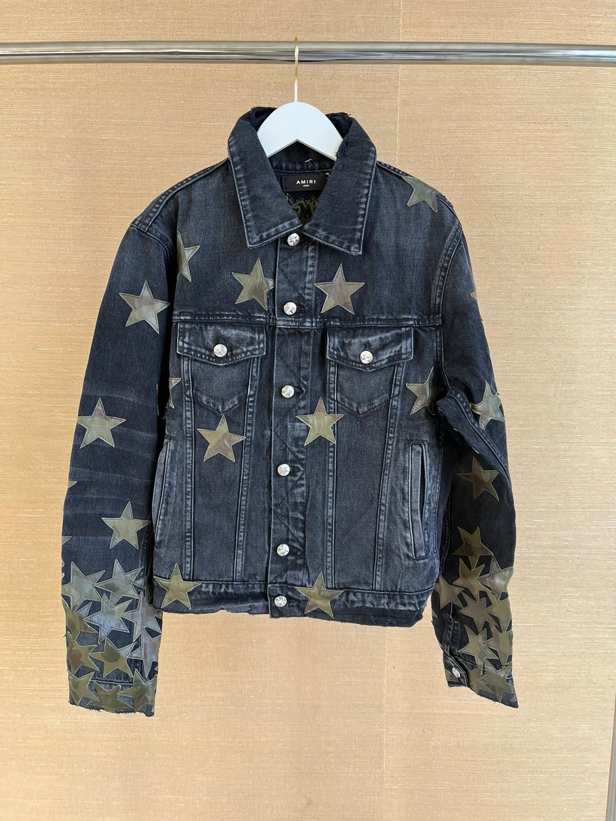 Amiri Chemist Denim Jacket in Black With Camo Patches Size US L / EU 52-54 / 3 - 2 Thumbnail